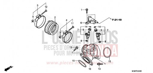 INJECTEUR/COLLECTEUR D'ADMISSION VT750SB de 2011